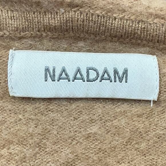 Naadam Camel Tan Cropped 100% Cashmere Hoodie Sweater M - Picture 7 of 8